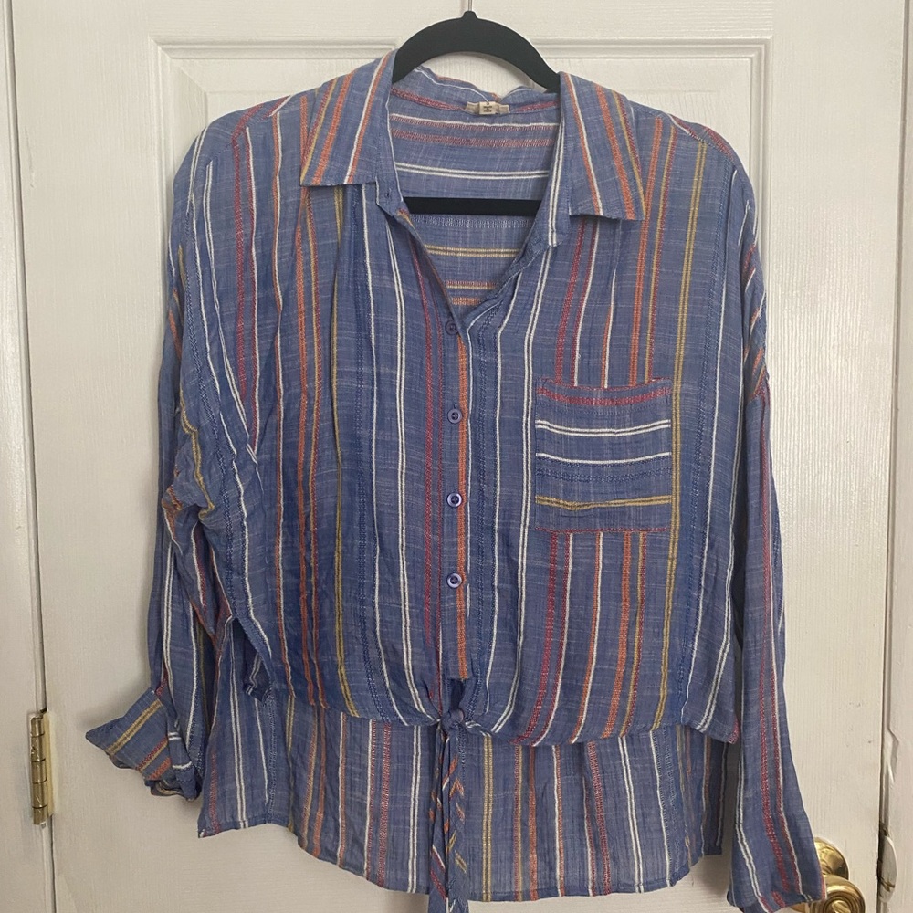 Blue striped button down